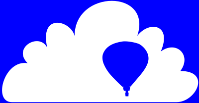 Heißluftballon schwebt in der Wolke
